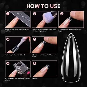 Makartt Stiletto Nail Tips - 500PCS Clear Acrylic Tips
