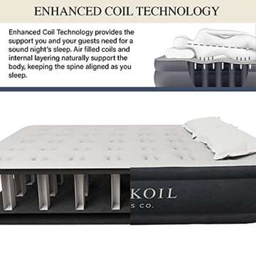 Luxury King Koil Twin Air Mattress with Inflatable Pump