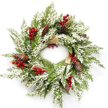 Stunning 23” Artificial Christmas Wreath for Holidays