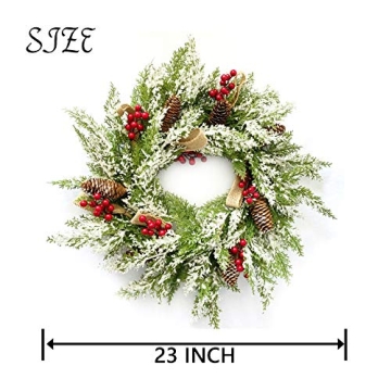 Stunning 23” Artificial Christmas Wreath for Holidays
