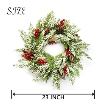 Stunning 23” Artificial Christmas Wreath for Holidays