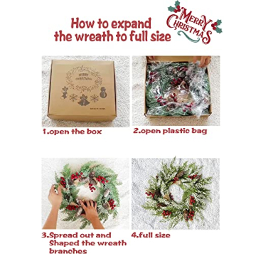 Stunning 23” Artificial Christmas Wreath for Holidays