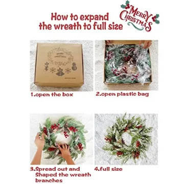 Stunning 23” Artificial Christmas Wreath for Holidays