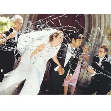 Simplicity 5073740001 No-Mess Pop Out Wedding Send Off Streamer Tubes, Silver, 4.2"H, 14pcs