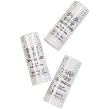 Simplicity 5073740001 No-Mess Pop Out Wedding Send Off Streamer Tubes, Silver, 4.2"H, 14pcs