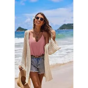 Chic SUNAELIA Chiffon V Neck Tank Top for Women