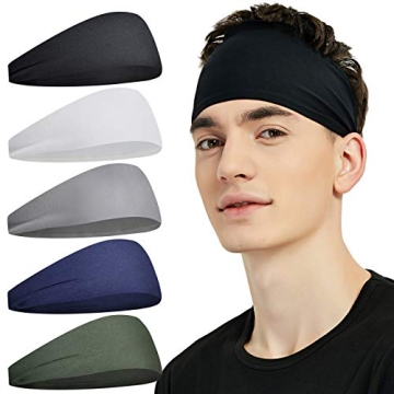 Pilamor Sports Headbands 5 Pack - Moisture Wicking for Workout