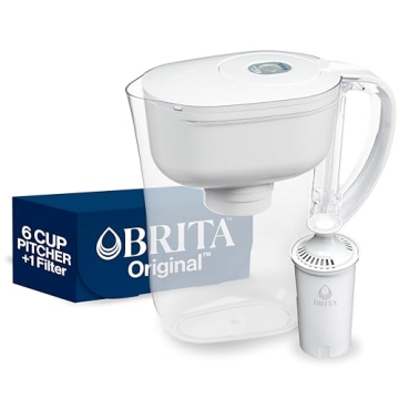 Brita Metro Water Filter Pitcher with SmartLight Filter Change Indicator, BPA-Free, Replaces 1,800 Plastic Water Bottles a Year, Lasts Two Months, Includes 1 Filter, Small - 6-Cup Capacity, White