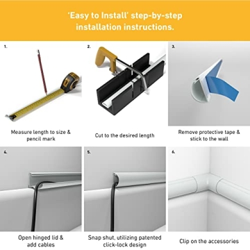 D-Line Self-Adhesive Cord Cover Kit - 10x 15.7"