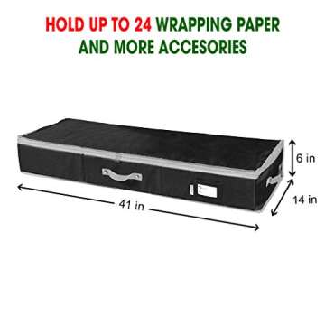 Primode Wrapping Paper Storage Container | Gift Wrap Organizer Under Bed | 41”x14”x6” | Box Ho...