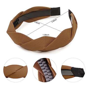 WOVOWOVO 4 Pieces Braided Headband for Women Girls Wide Hairband Fashion Non Slip Hairhoop Weaving S...