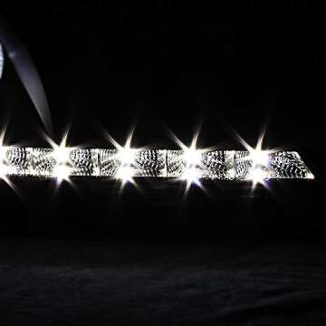 AKKON - For 01-05 Lexus Altzza IS300 Black Bezel Halo Projector DRL Daylight LED Strip Headlights Replacement Pair