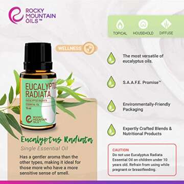 Rocky Mountain Oils Eucalyptus Radiata Essential Oil - Aromatherapy Essential Oils for Diffuser, Topical, and Home - 15ml
