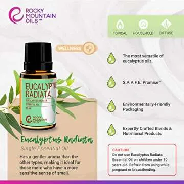 Rocky Mountain Oils Eucalyptus Radiata Essential Oil - Aromatherapy Essential Oils for Diffuser, Topical, and Home - 15ml