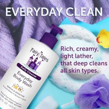 Fairy Tales Daily Cleanse Kids Body Wash, Everyday Body Wash for Kids and Toddler- Soap for Bath or Shower, No Harsh Chemicals or Toxins - 16oz