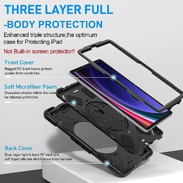 Durable SUPFIVES Case for Galaxy Tab S9 Plus 12.4 Inch