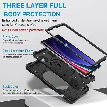Durable SUPFIVES Case for Galaxy Tab S9 Plus 12.4 Inch