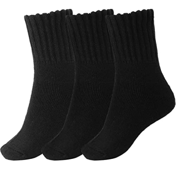 BomKinta Women Winter Solid Boots Socks Thick Warm Wool Socks Cozy Crew Socks Christmas Gift