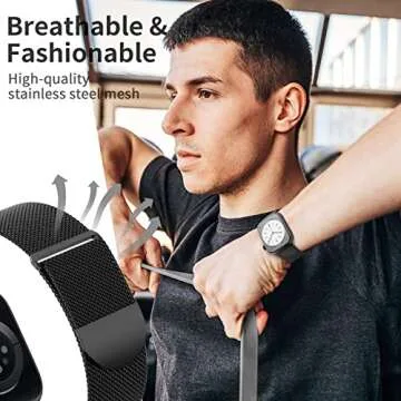 ZALAVER Metal Band Compatible with Apple Watch Bands 38mm 40mm 41mm 42mm 46mm 44mm 45mm 49mm Women Men,Adjustable Magnetic Stainless Steel Mesh Strap for iWatch Ultra/Ultra 2,Series 10 9 8 7 6 5 4 3 2 1 SE