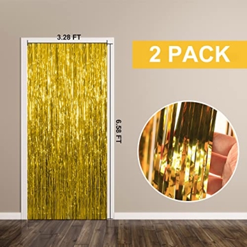 2 Pack Gold Decorations for Birthday and Party Supplies