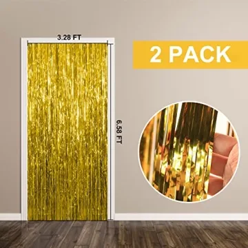 2 Pack Gold Decorations for Birthday and Party Supplies