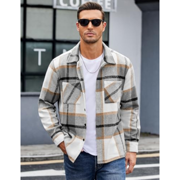 COOFANDY Cozy Flannel Shirt for Men - Casual Style