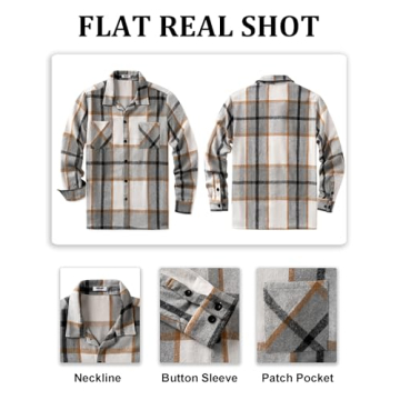 COOFANDY Cozy Flannel Shirt for Men - Casual Style