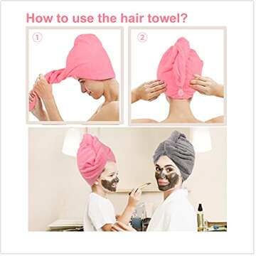 5 Pcs Pink Hair Brush Travel Set for Curly Hair Detangling Brush Set,Circle Vented Hair Brush,Hair Towel Wrap,Hair Scalp Massager Shampoo Brush with a Clear Toiletry Bag Hairbrushes and Combo Set