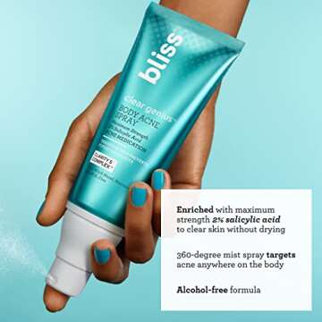 Bliss Clear Genius Body Acne Spray - 3.5 Fl Oz - Maximum Strength 2% Salicylic Acid & Niacinamide - ...