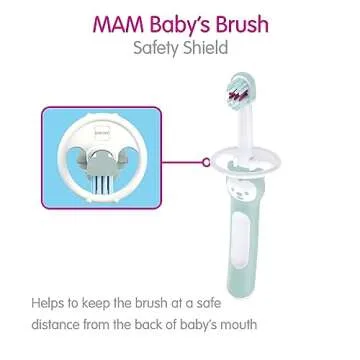 MAM Baby Toothbrushes for 6 Month+ Boys | Brushy the Bear