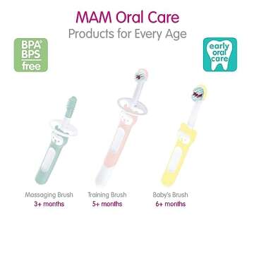 MAM Baby Toothbrushes for 6 Month+ Boys | Brushy the Bear