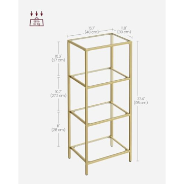 Stylish VASAGLE 4-Tier Bookshelf for Modern Spaces