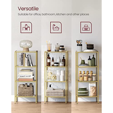 Stylish VASAGLE 4-Tier Bookshelf for Modern Spaces
