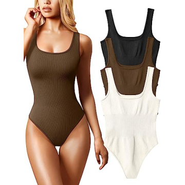 Trendy OQQ Women's 3 Piece Ribbed Bodysuits for Fashion Lovers