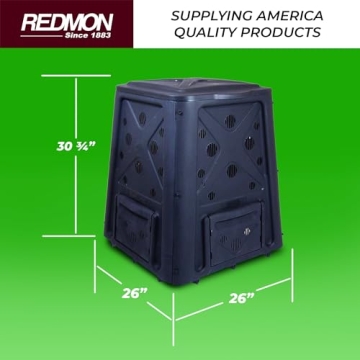 Redmon 65 Gallon Outdoor Compost Bin for Eco-Friendly Gardening