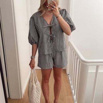 Amiblvowa Womens Pajamas Set Stylish 2 Piece Outfit