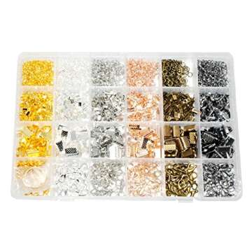 Mandala Crafts Ribbon Clamps for Jewelry Making – Ribbon End Crimps - Fold Over Pinch Crimp Ends R...