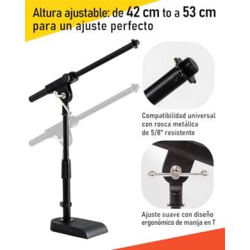 Stage Rocker Adjustable Microphone Stand for Versatile Use