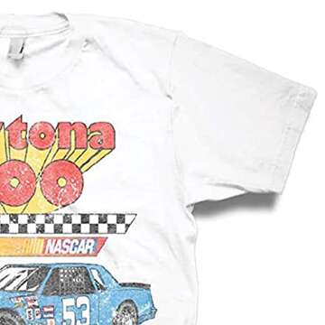 NASCAR Vintage Daytona 500 Shirt Racing Mens Graphic T-Shirt (White Daytona, X-Large)