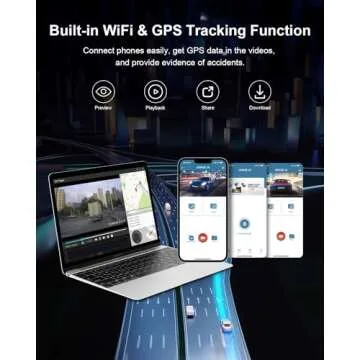 JOMISE 4K Dash Cam Front and Rear, 3.16” IPS Touch Screen, 64GB Card Included, Dual Dash Camera for Cars, Built-in GPS Wi-Fi, UHD 2160P Night Vision, WDR, 24H Parking Monitor (J6)