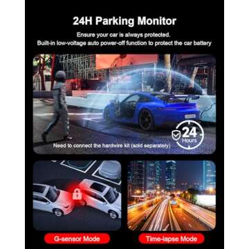 JOMISE 4K Dash Cam Front and Rear, 3.16” IPS Touch Screen, 64GB Card Included, Dual Dash Camera for Cars, Built-in GPS Wi-Fi, UHD 2160P Night Vision, WDR, 24H Parking Monitor (J6)