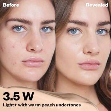 Kosas Revealer Concealer - Medium Coverage Makeup with Hyaluronic Acid, Conceals Dark Circles Under Eyes, Dark Spots and Blemishes + Brightens, Hydrates, Long-Lasting & Vegan,(Tone 3.5 W)