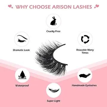 Arison 3D Mink Eyelashes - Luxurious Natural Look