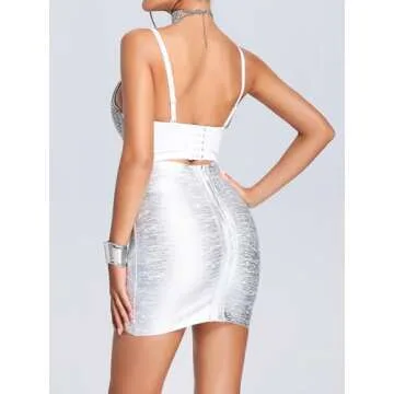 Rhinestone Diamond Bustier Crop Top for Parties and Club Nights