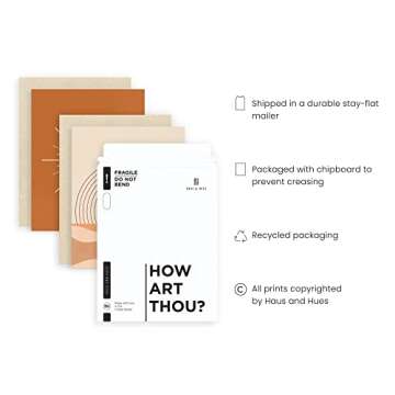 HAUS AND HUES Mid Century Wall Art and Terracotta Decor Set of 3 Mid Century Art Prints | Moon Wall Art | Boho Art Wall Decor | Mid Century Modern Wall Art (8"x10", Unframed)