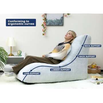 HollyHOME Furry Bean Bag Chair for Adults, Extra-Large Comfort