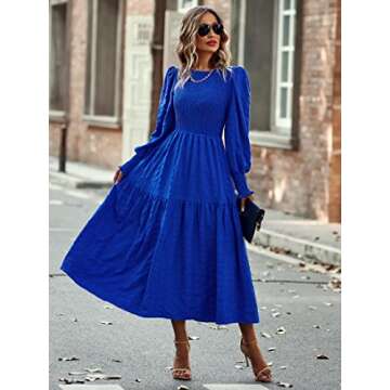 PRETTYGARDEN Puff Sleeve Maxi Dress for Elegant Style
