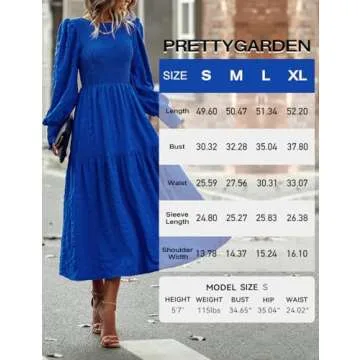 PRETTYGARDEN Puff Sleeve Maxi Dress for Elegant Style