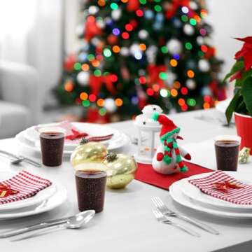 JOLLY CHEF 50 Pack 10 oz Gold Plastic Cups, Disposable Gold Glitter Plastic Cups Perfect for Wedding, Thanksgiving, Halloween,Christmas Parties