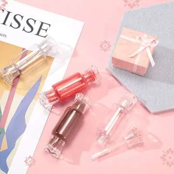 20 Candy-Shaped Empty Lip Gloss Tubes with Funnels
